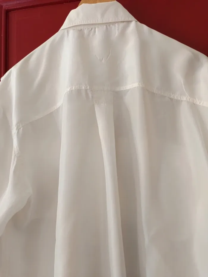 Chemise 100% soie, couleur crème - photo numéro 5