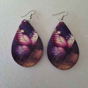 Boucles d'oreilles papillon en bois