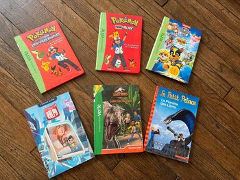 Lot 6 livres bibliothèque verte Pokémon Jurassic world pat patrouille le petit prince Ralph
