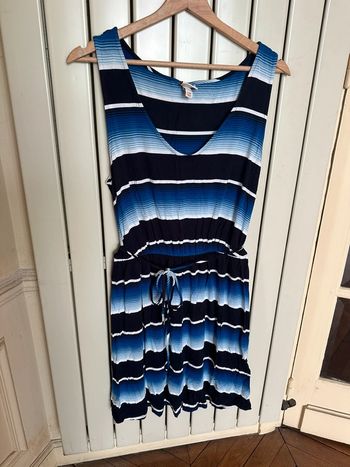 Robe d’été vintage bleue rayee merona L