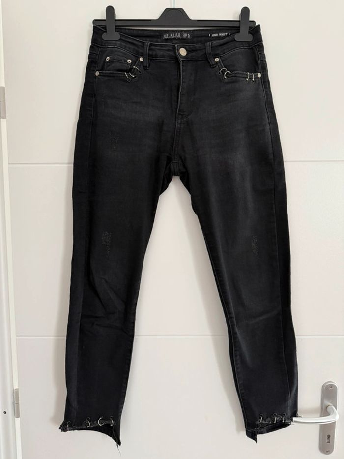 Pantalon legging pantaloni pantalones rock Vloeiende Calças skinny noir 38 M slim jean gris poches - photo numéro 2