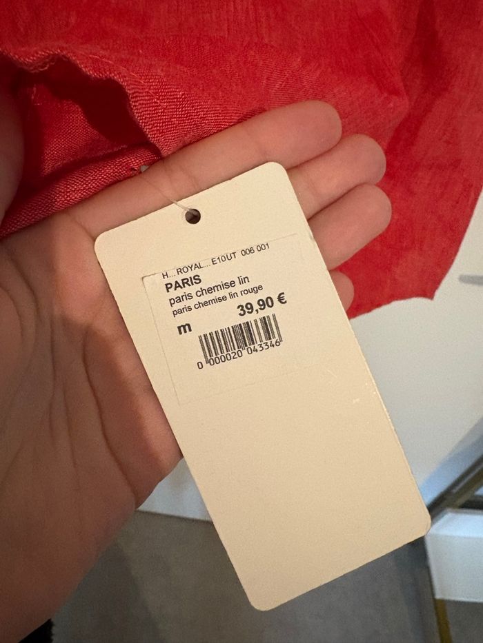 Chemise lin rouge - photo numéro 4