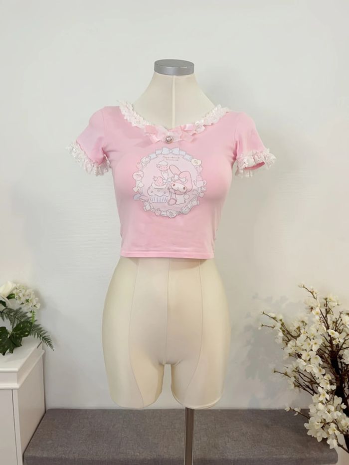 T-shirt Cute Kawaii style Sanrio Melody Lolita Barbie - photo numéro 5