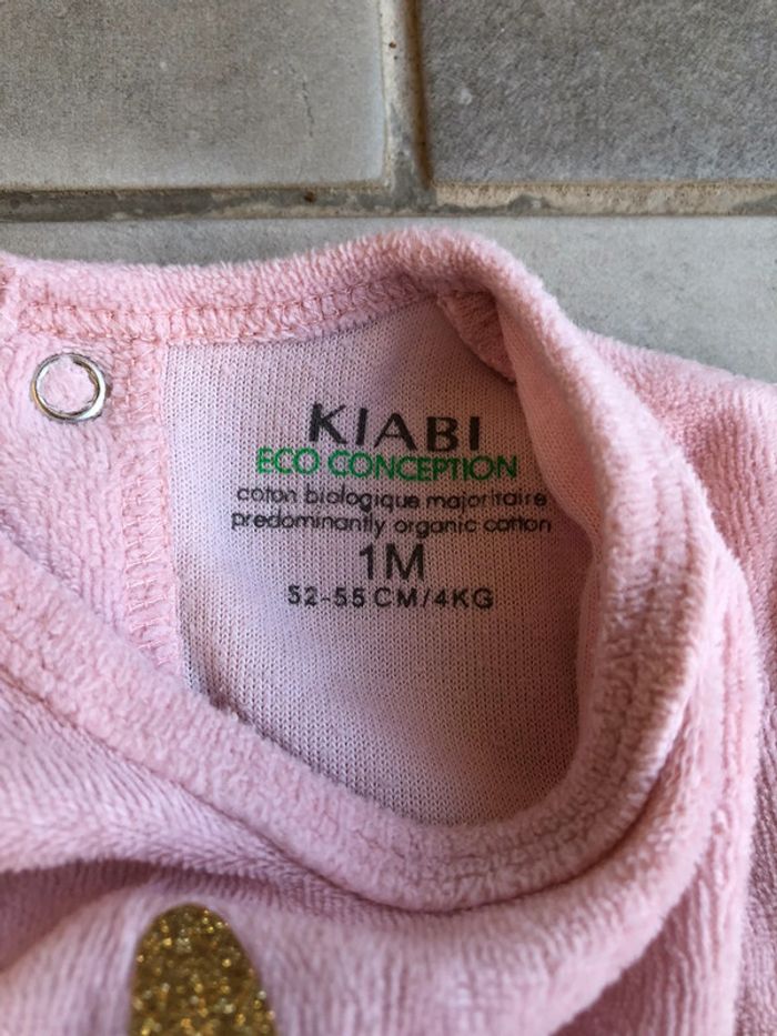 Pyjama une pièce bébé fille Kiabi 1 mois - photo numéro 3