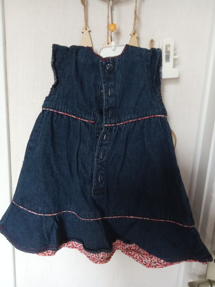 Robe en jean doublée sergent major 9 mois hiver, 71 cm - photo numéro 2