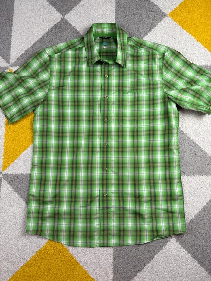 Chemise à carreaux Odlo | Vert | Taille S - photo numéro 2
