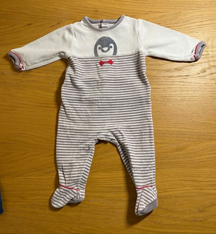 Obaïbi Pyjama Grenouillère Pingouin Taille 9 mois - photo numéro 2