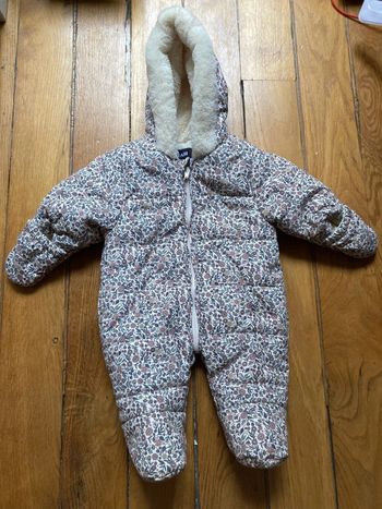 Combinaison pilote fleurs bébé hiver Kiabi - 1 mois