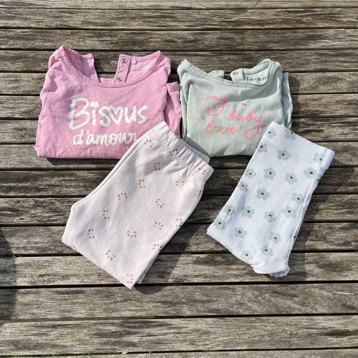 Lot de 2 ensemble bébé fille 18 mois