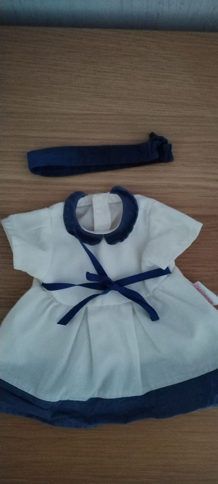 Robe blanche et bleue  et bandeau corolle - photo numéro 2