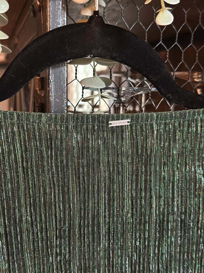 Robe longue IKKS vert métallisé – Taille 36 – Neuve étiquette - photo numéro 7