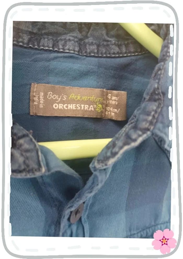 Chemise bleue à carreaux Orchestra 4ans - photo numéro 2