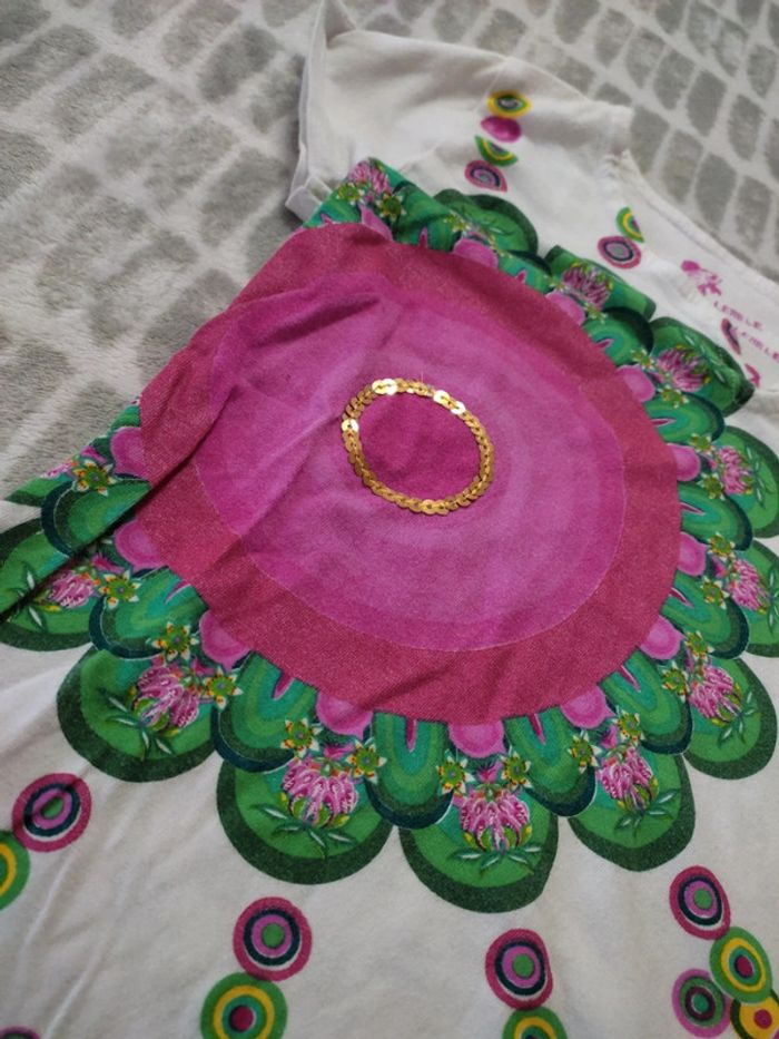Tunique tee-shirt sans manches multicolore Desigual taille 8 ans - photo numéro 3