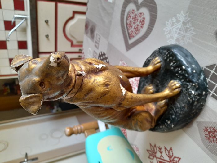 Chien en plâtre