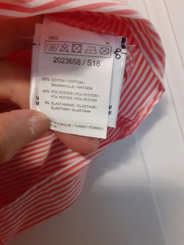 Blouse rose,rayée, taille 40 - photo numéro 7