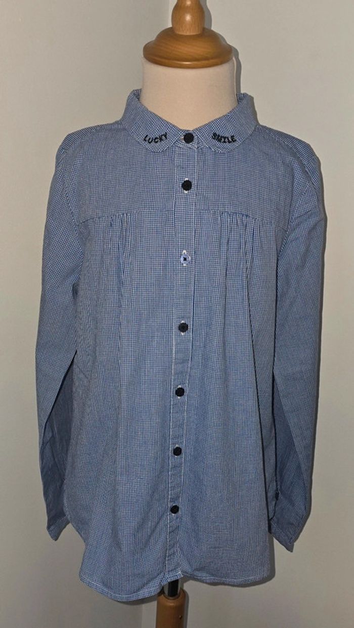 Chemise carreaux vichy col Claudine Okaidi 12 ans