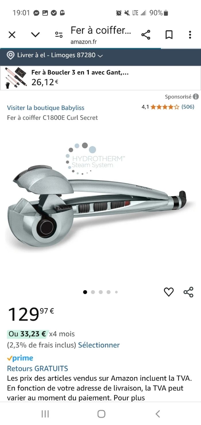 Lisseur Boucleur BABYLISS C1800e Hydro-Force Steam. - photo numéro 4