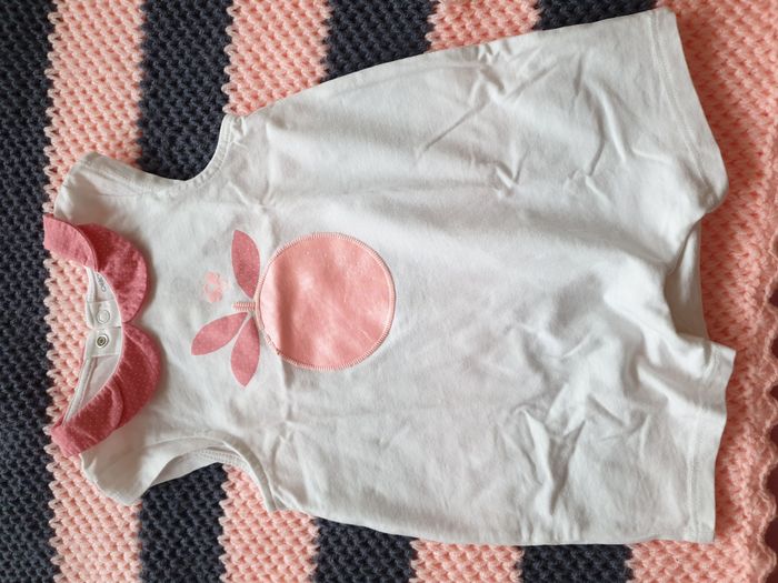 Pyjama combi courte blanc motif pomme rose fluo - T18M - Obaïbi - photo numéro 6