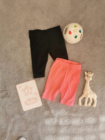 Lot de 2 pantacourts rose et noir Kiabi