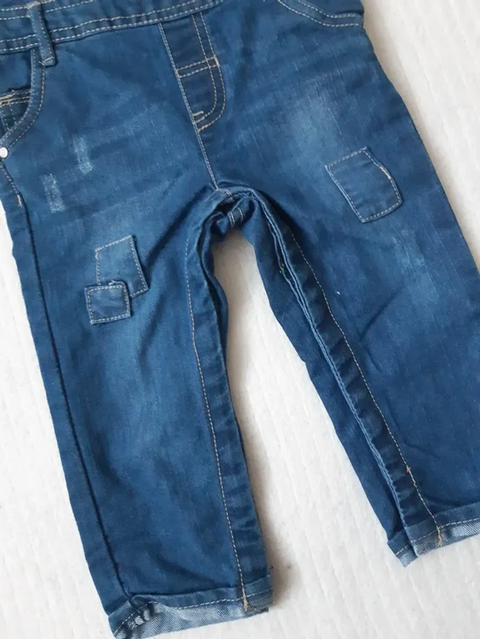 Salopette pantalon en jean Kimadi 18 mois - photo numéro 3