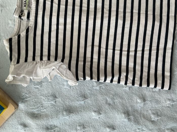 teeshirt manches courtes marine et blanc 12 mois kiabi ouverture devant - photo numéro 6