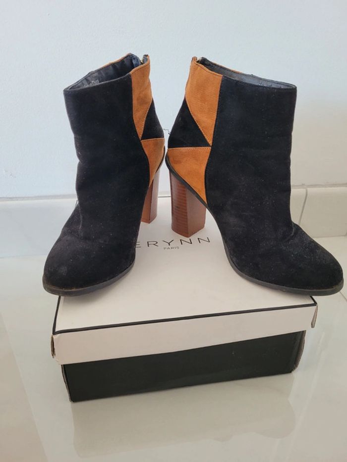 Bottines noires et marrons - photo numéro 2