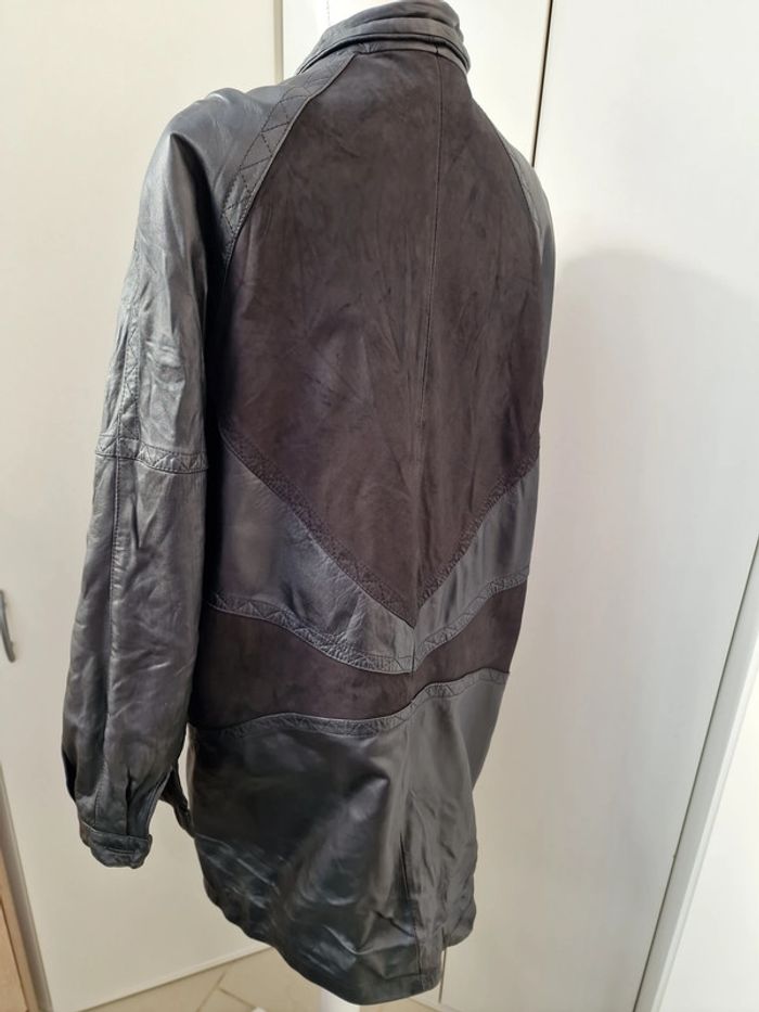 Veste Vintage Cuir Noir - photo numéro 7