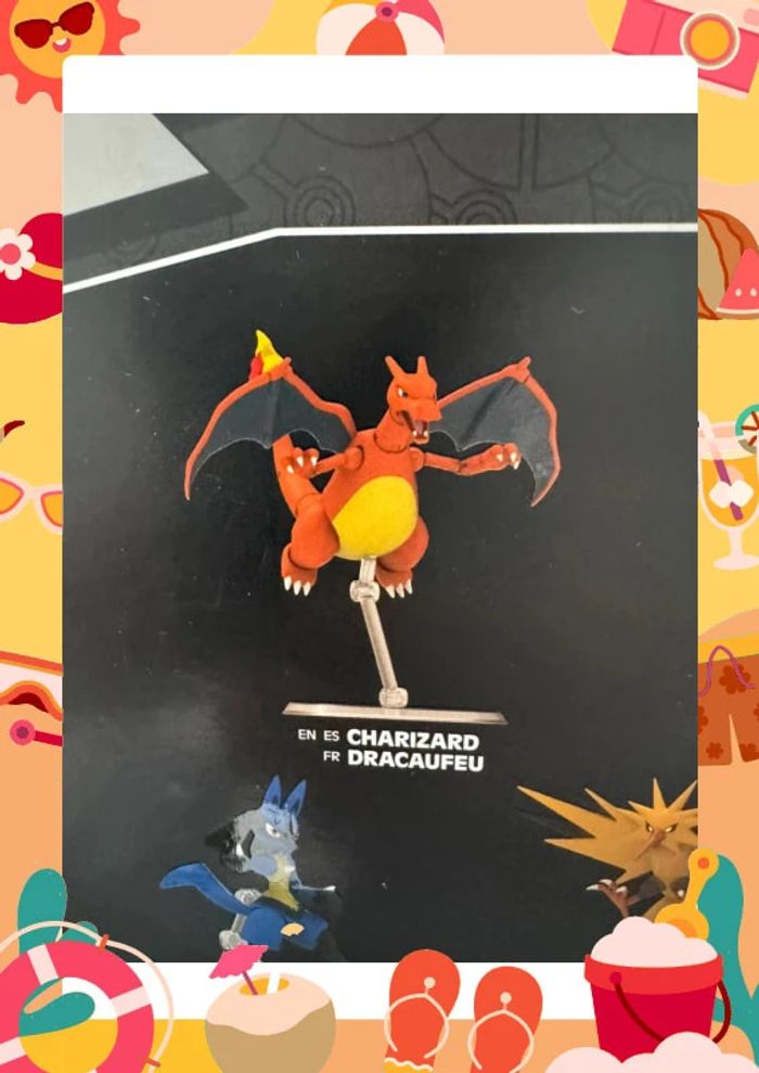Figurine dracaufeu charizard avec son support - photo numéro 4