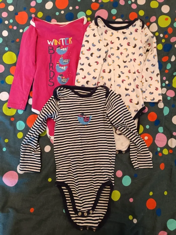Lot de 3 bodys manches longues 24 mois