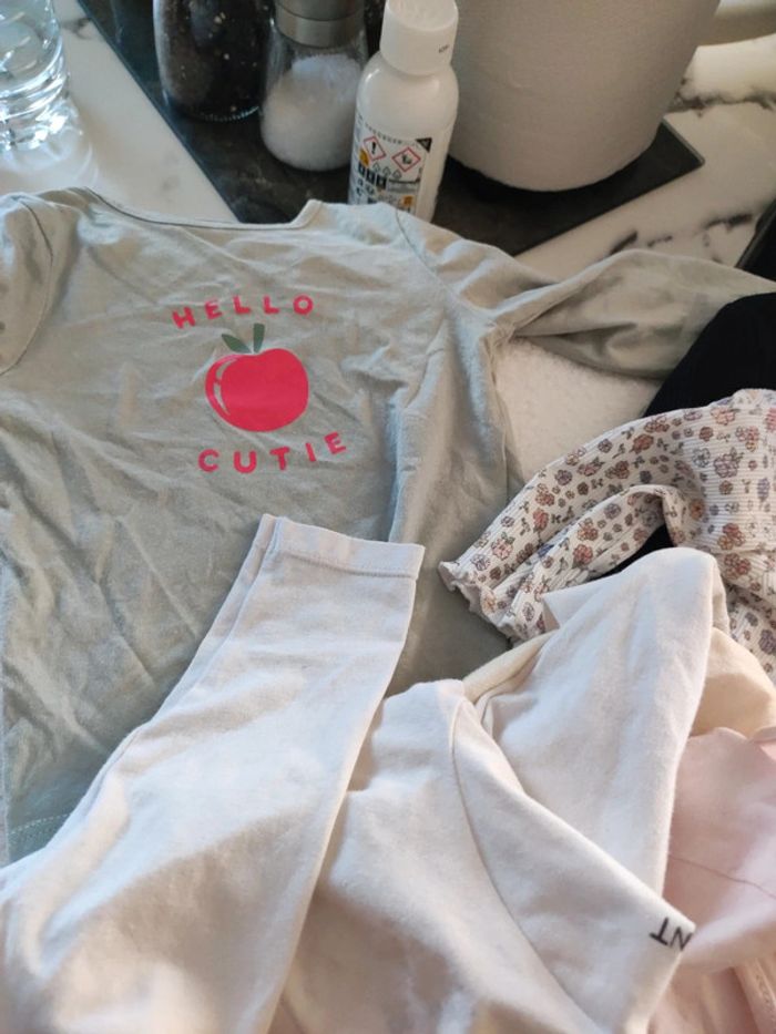 Lot 6 Tee shirt manches longues fille taille 6 mois - photo numéro 6