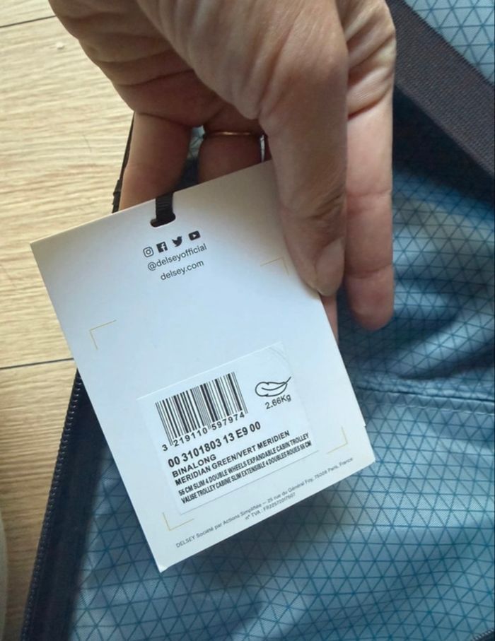 Valise Delsey bleu neuf 55 cm - photo numéro 8