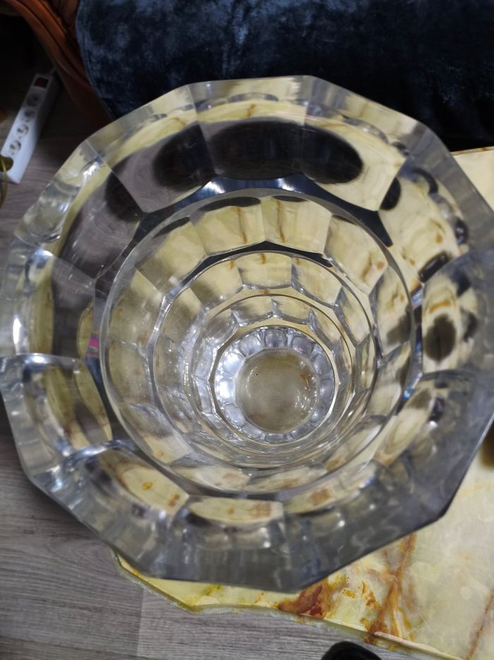 Vase en cristal de verre signé Daum Nancy France - photo numéro 2