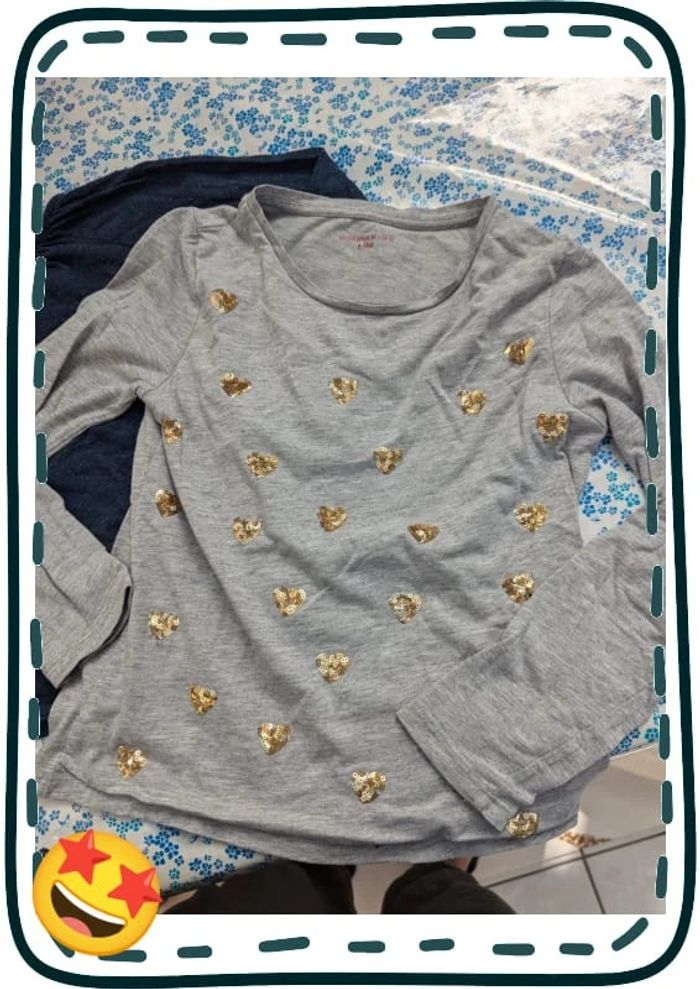 Lot de 3 tee-shirts manches longues 8 ans Monoprix kids - photo numéro 4