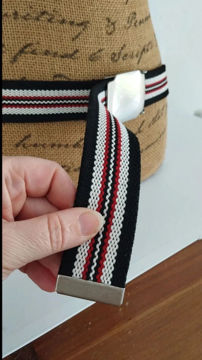 Ceinture rayée noir rouge et blanc - photo numéro 6