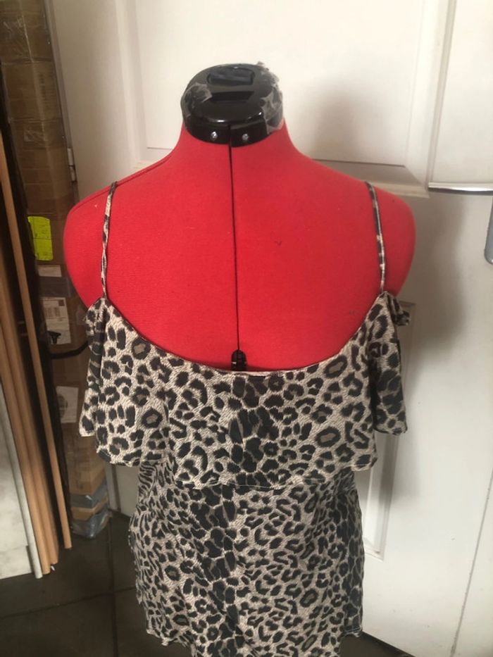 Haut léopard épaule dénudée T40 femme neuf 👚 - photo numéro 2