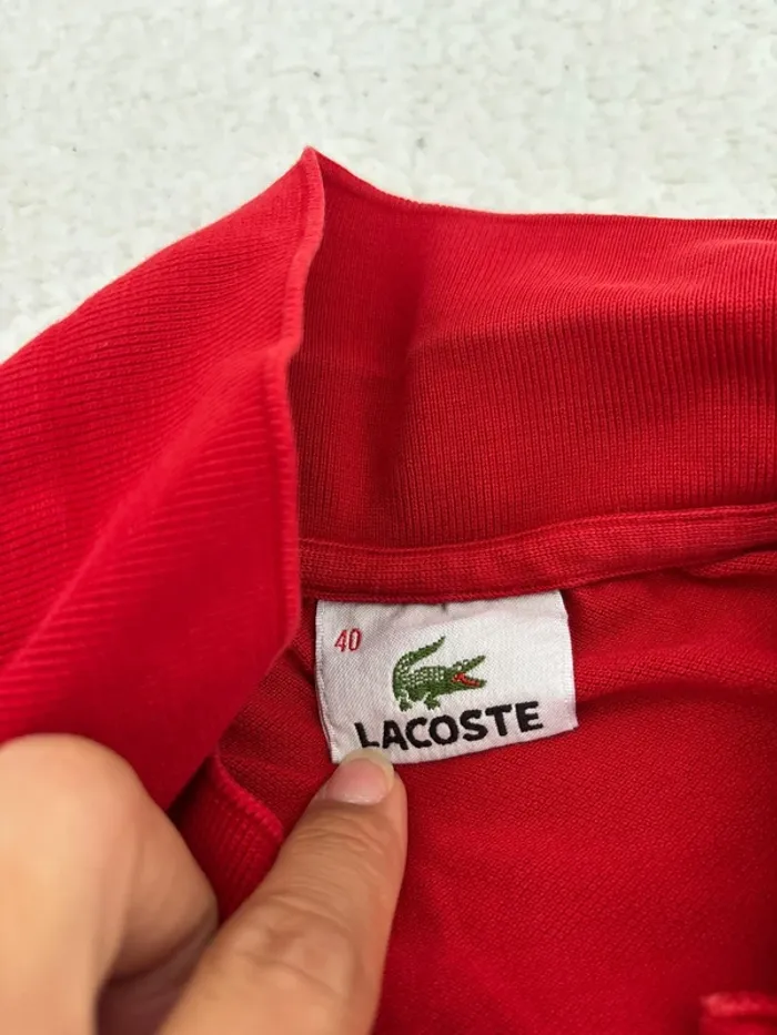 Polo Lacoste rouge taille 40 - photo numéro 3