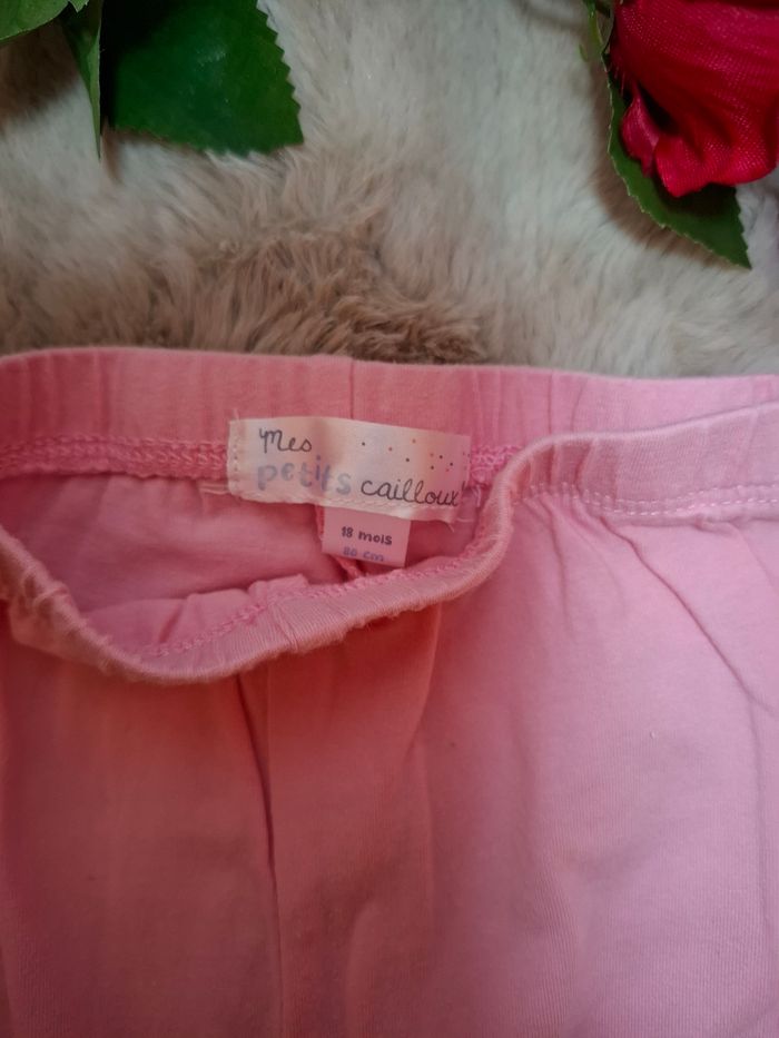 Legging rose motif papillons & étoiles - 18 mois - Mes Petits Cailloux - photo numéro 3