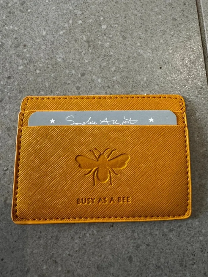 Porte carte jaune Busy as a bee, très bon état, 11x8cm
