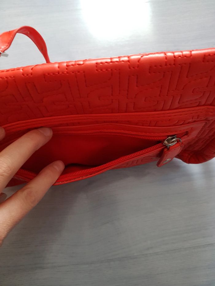Sac rouge bandoulière La Halle - photo numéro 3