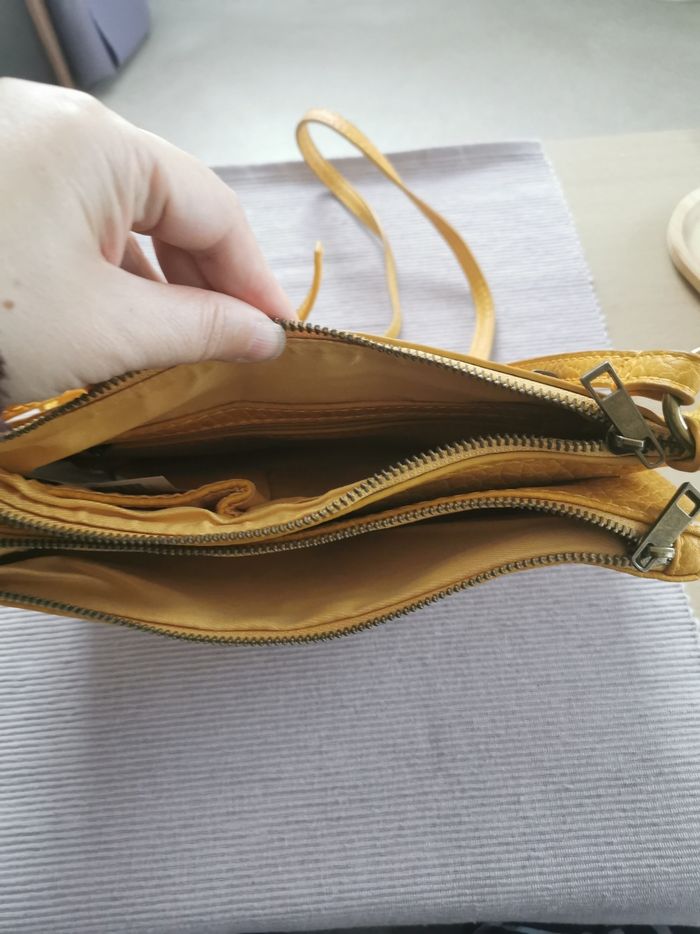 Sac bandouliere deux compartiments moutarde - photo numéro 2