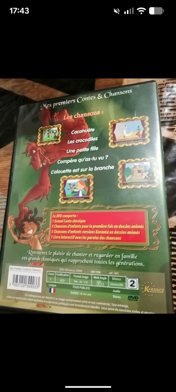 DVD le livre de la jungle , mes premiers contes et chansons - photo numéro 2