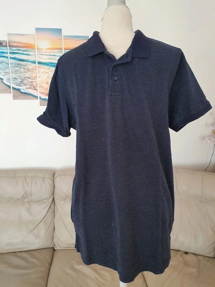 Polo bleu livergy bleu taille L 40 homme coton