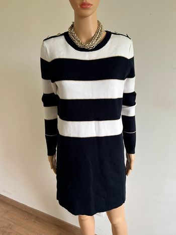 Robe pull blanc crème et bleue marine Morgan taille XS TBE