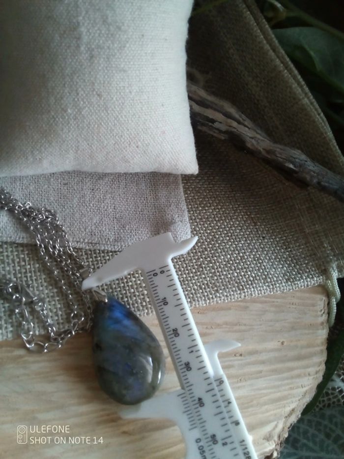 Collier pierre de labradorite à flash bleu intense - photo numéro 4