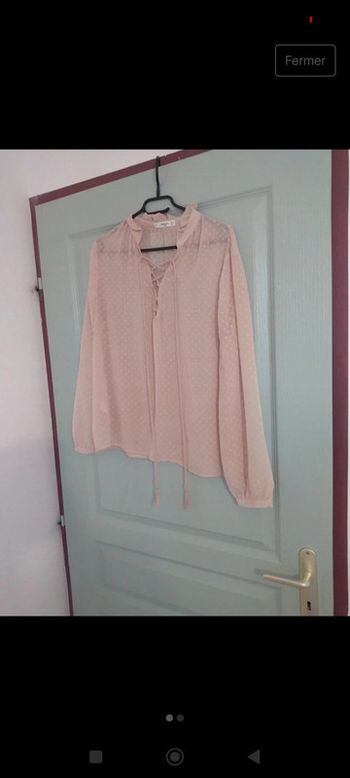Blouse plumetis rose poudrée