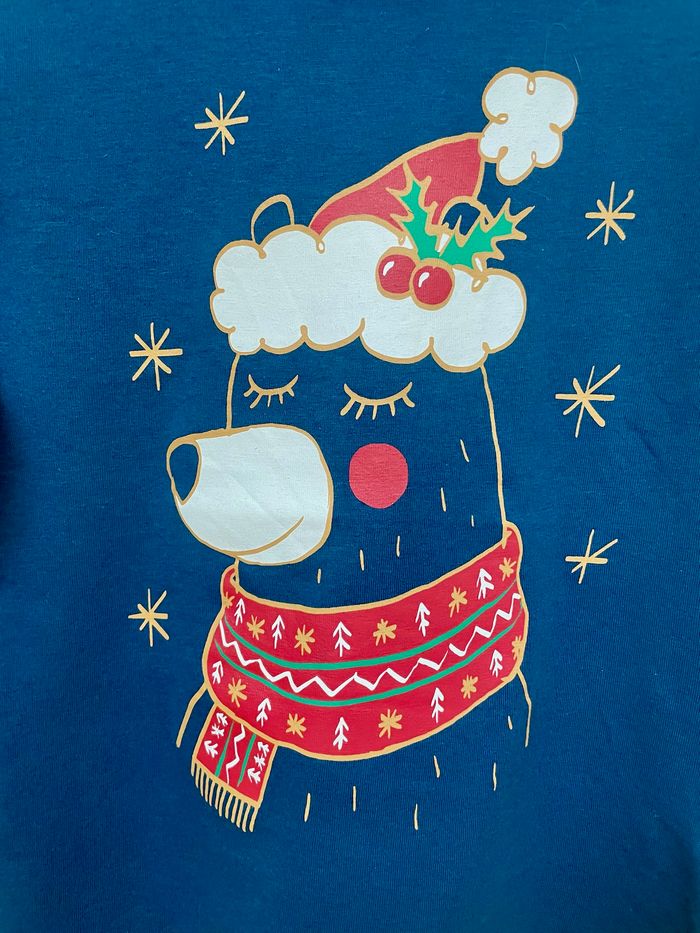 T-shirt de Noël manches longues ours neige Gifi 4 ans - photo numéro 2
