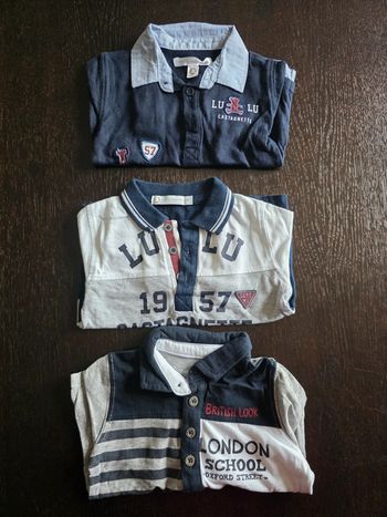 Lot de 3 polos a manches longues en 6 mois