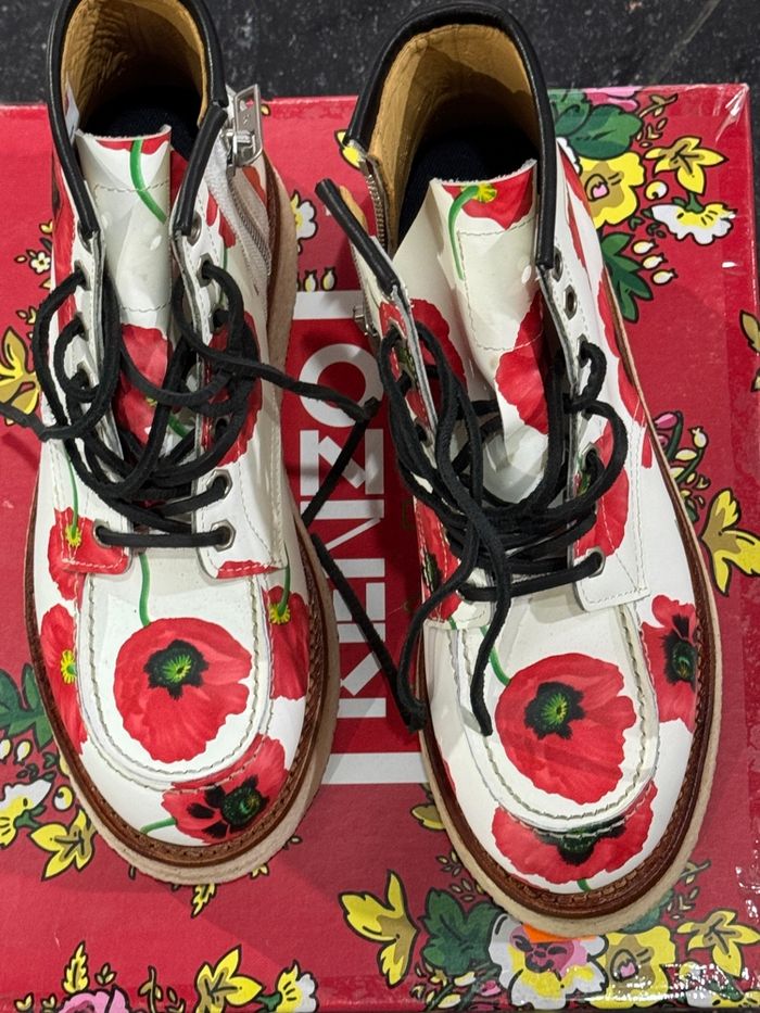 Chaussures montantes Kenzo blanches – cuir – t. 38 – Neuves – Authentiques - photo numéro 2