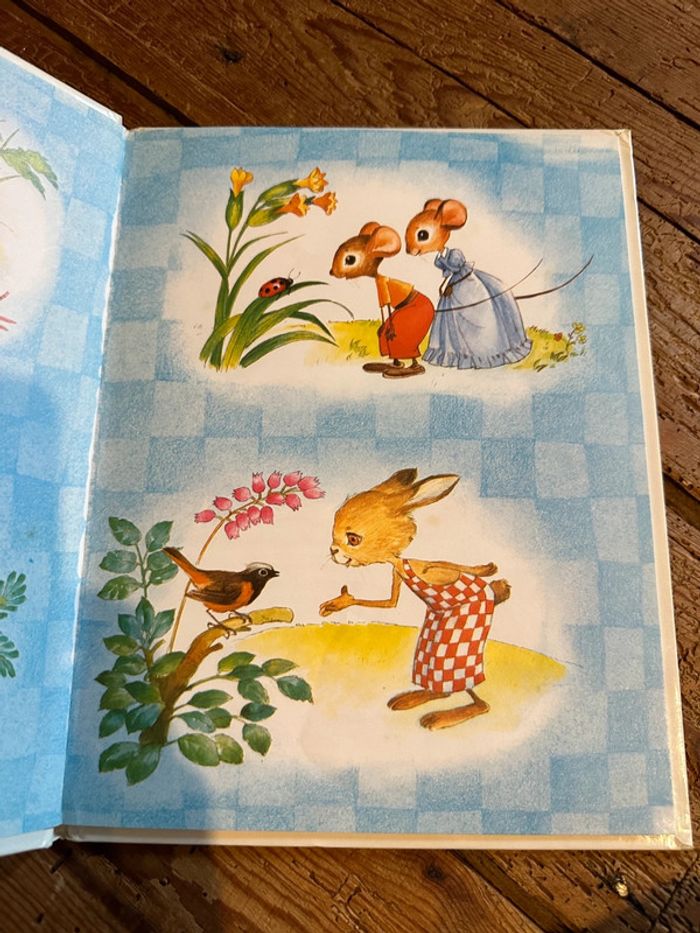 Livre ancien vintage Hemma La petite famille lapin collection petite famille cartonné - photo numéro 3