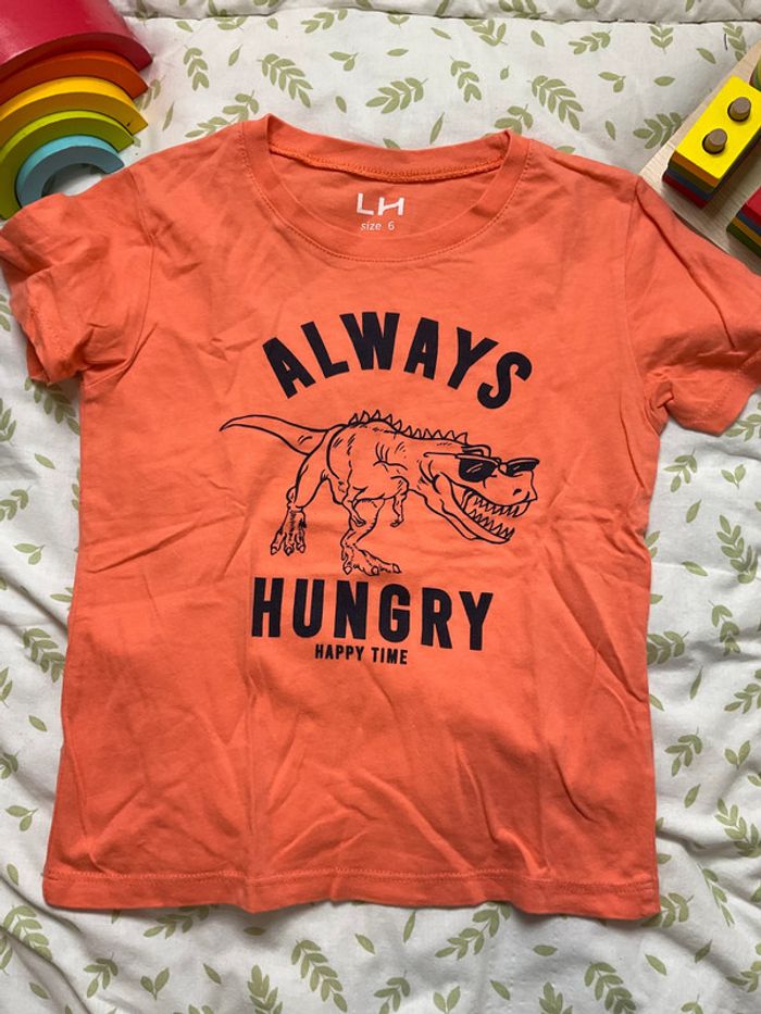 teeshirt manches courtes orange la halle 6 ans - photo numéro 2